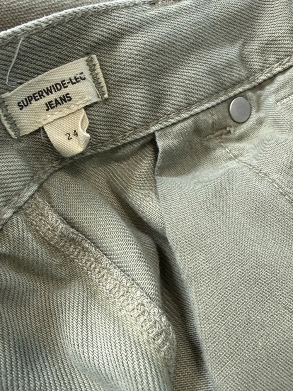 Madewell Super Wide Leg Jeans High Rise Drawstring Airy Size 24 In Sagebrush - Picture 8 of 16